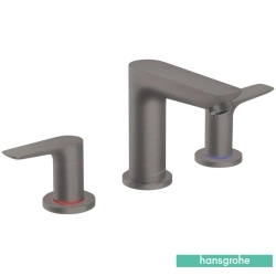 Hansgrohe - Hansgrohe Talis E3 3 Delikli Lavabo Bataryası, Mat Siyah Krom, Sifon Kumandalı