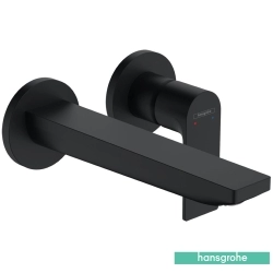 Hansgrohe - Hansgrohe Rebris E 200 Duvardan Ankastre Lavabo Bataryası, EcoSmart, Satin Siyah (Sıva Üstü Grubu)