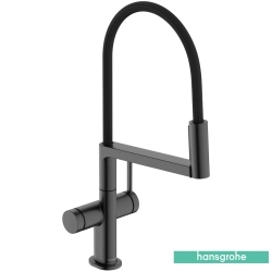 Hansgrohe - Hansgrohe Talis Select M54 210 3 Jet PowderSpray Endüstriyel Eviye Bataryası, Mat Siyah Krom (EcoSmart)