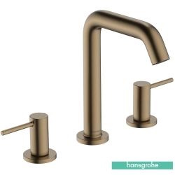 Hansgrohe - Hansgrohe Tecturis S 150 3 Delikli Lavabo Bataryası, Sifon Kumandalı, Mat Bronz (EcoSmart+)