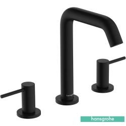 Hansgrohe - Hansgrohe Tecturis S 150 3 Delikli Lavabo Bataryası, Sifon Kumandalı, Satin Siyah (EcoSmart+)
