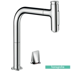 Hansgrohe - Hansgrohe Metris Select M71 200 Spiralli, 2 Delikli Eviye Bataryası, 2 Fonksiyonlu