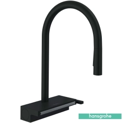 Hansgrohe - Hansgrohe Aquno Select M81 Spiralli Eviye Bataryası, 3 Fonksiyonlu, Satin Siyah