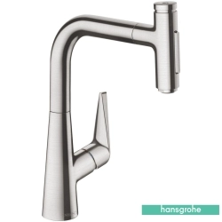 Hansgrohe - Hansgrohe Talis Select M51 Spiralli Eviye Bataryası, 2 Fonksiyonlu, S-Box, Paslanmaz Çelik