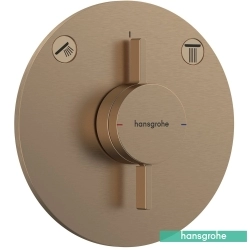 Hansgrohe - Hansgrohe DuoTurn S Ankastre Banyo Bataryası, 2 Yollu, Mat Bronz (Sıva Üstü Grubu)