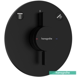 Hansgrohe - Hansgrohe DuoTurn S Ankastre Banyo Bataryası, 2 Yollu, Satin Siyah (Sıva Üstü Grubu)