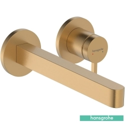 Hansgrohe - Hansgrohe Finoris Duvardan Ankastre Lavabo Bataryası, Mat Bronz (Sıva Üstü Grubu)