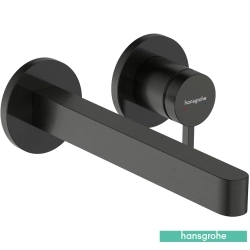 Hansgrohe - Hansgrohe Finoris Duvardan Ankastre Lavabo Bataryası, Mat Siyah Krom (Sıva Üstü Grubu)