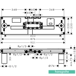 Hansgrohe - Hansgrohe Axor ShowerSolutions ShowerHeaven 1200/300 4jet Işıksız Tepe Duşu (Sıva Altı Grubu)