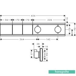 Hansgrohe - Hansgrohe RainSelect Ankastre Termostatik Banyo Bataryası, 2 Çıkışlı, Satin Beyaz (Sıva Üstü Grubu)