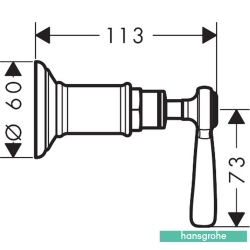 Hansgrohe - Hansgrohe Axor Montreux Ankastre Stop Valf, Mat Altın (Sıva Üstü Grubu)