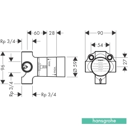 Hansgrohe - Hansgrohe Axor Quattro 4 Yollu Ankastre Açma Kapama Ve Yönlendirme Valfi İçin İç Set