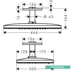 Hansgrohe - Hansgrohe Rainmaker Select 460 3 Jet Tepe Duşu, Beyaz/Krom (Tavandan Dirsek Dahil)