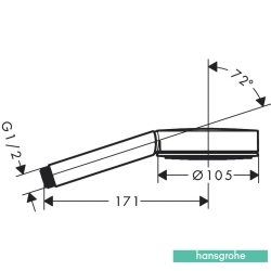 Hansgrohe - Hansgrohe Pulsify S 105 El Duşu, 1 Fonksiyonlu, Satin Siyah