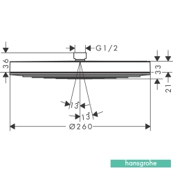 Hansgrohe - Hansgrohe Pulsify S 260 1 Jet Tepe Duşu, 26 cm, Mat Bronz