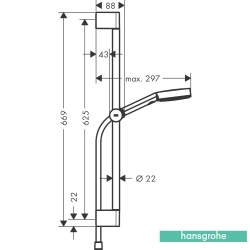 Hansgrohe - Hansgrohe Pulsify Select S 105 Sürgülü Duş Seti, Satin Beyaz (3 Akışlı)