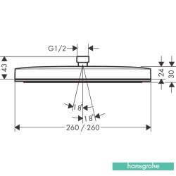 Hansgrohe - Hansgrohe Pulsify E 260 1 Jet Kare Tepe Duşu, Satin Siyah (EcoSmart)