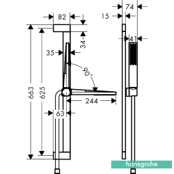 Hansgrohe - Hansgrohe Pulsify E 65 Sürgülü Duş Seti (Tek Akışlı) EcoSmart Özellikli, Satin Beyaz