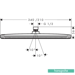 Hansgrohe - Hansgrohe Raindance Alive Q 210/340 1 Jet Dikdörtgen Tepe Duşu, Satin Beyaz (EcoSmart)
