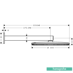 Hansgrohe - Hansgrohe Raindance Alive S 300 2 Jet Yuvarlak Tepe Duşu, EcoSmart Özellikli, Parlak Altın (Duvardan Dirsek Dahil)
