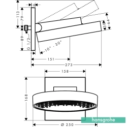 Hansgrohe - Hansgrohe Rainfinity 250 1 Jet Yuvarlak Tepe Duşu, Satin Siyah (Duvardan Dirsek Dahil)