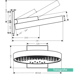 Hansgrohe - Hansgrohe Rainfinity 360 3 Jet Yuvarlak Tepe Duşu (Duvardan Dirsek Dahil)