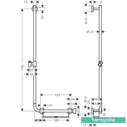 Hansgrohe - Hansgrohe Unica Comfort 110 cm Duş Sürgüsü, Beyaz/Krom (Sol)