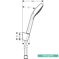 Hansgrohe - Hansgrohe Croma Select E Porter 110 1 Jet El Duşu Seti, Beyaz/Krom