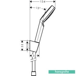 Hansgrohe - Hansgrohe Crometta Porter 100 1 Jet EcoSmart El Duşu Seti, Beyaz/Krom