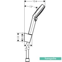 Hansgrohe - Hansgrohe Crometta Vario Porter 100 El Duşu Takımı, 2 Fonksiyonlu, Beyaz/Krom