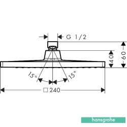 Hansgrohe - Hansgrohe Crometta E 240 1 Jet Tepe Duşu, 24x24 cm, Satin Siyah