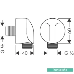 Hansgrohe - Hansgrohe FixFit Gönye Çıkış-Çek Valfli