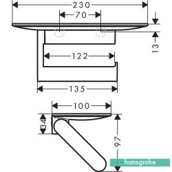 Hansgrohe - Hansgrohe WallStoris Tuvalet Kağıtlığı Kapaksız, Satin Beyaz (Raflı)