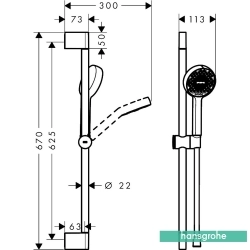 Hansgrohe - Hansgrohe Activera Select S 65 Sürgülü Duş Seti, EcoSmart, Satin Siyah (2 Akışlı)