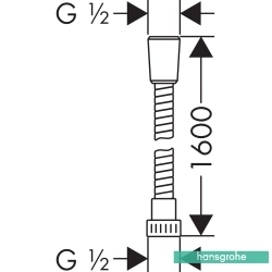 Hansgrohe - Hansgrohe Metaflex Metal Duş Hortumu, 160 cm
