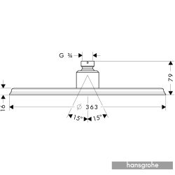 Hansgrohe - Hansgrohe Raindance Plate Royale Classic 350 Air 1 Jet Yuvarlak Tepe Duşu