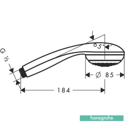 Hansgrohe - Hansgrohe Crometta 85 Mono 1 Jet El Duşu, Tek Fonksiyonlu