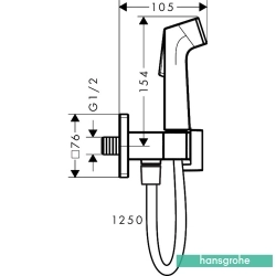 Hansgrohe - Hansgrohe Bidette Taharet Spreyi 28 1 Jet Duvardan Askılı Set, Mat Bronz (EcoSmart, Tek Su Girişli, SoftSquare)