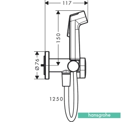 Hansgrohe - Hansgrohe Bidette Taharet Spreyi 28 1 Jet Duvardan Askılı Sıva Üstü Set, Mat Bronz (EcoSmart, Çift Su Girişli, Round)