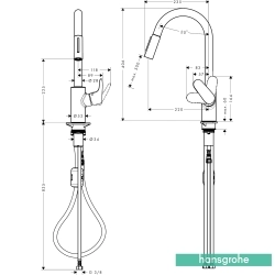 Hansgrohe - Hansgrohe Focus Spiralli Eviye Bataryası, Paslanmaz Çelik