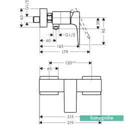 Hansgrohe - Hansgrohe Metropol Duş Bataryası, Mat Bronz