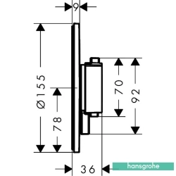 Hansgrohe - Hansgrohe Ecostat Comfort S Ankastre Termostatik Banyo Bataryası, 2 Yollu, Mat Siyah Krom