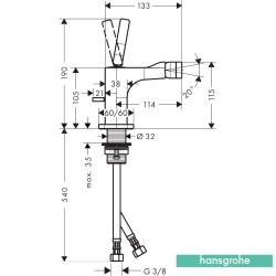 Hansgrohe - Hansgrohe Axor Citterio E Bide Bataryası, Sifon Kumandalı, Mat Altın