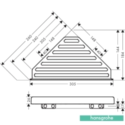 Hansgrohe - Hansgrohe AddStoris Köşe Süngerlik, Satin Beyaz