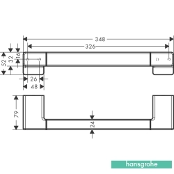 Hansgrohe - Hansgrohe AddStoris Banyo Tutunma Barı, Satin Beyaz