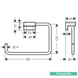 Hansgrohe - Hansgrohe AddStoris Halka Havluluk, Satin Beyaz