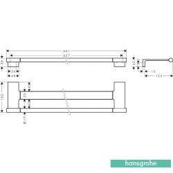 Hansgrohe - Hansgrohe AddStoris S İkili Uzun Havluluk, Mat Siyah Krom