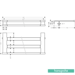 Hansgrohe - Hansgrohe AddStoris S Havlu Rafı, Satin Siyah