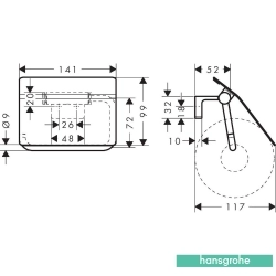 Hansgrohe - Hansgrohe AddStoris S Tuvalet Kağıtlığı Kapaklı, Satin Siyah