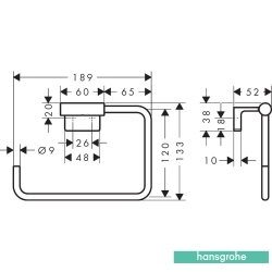 Hansgrohe - Hansgrohe AddStoris S Halka Havluluk, Satin Beyaz